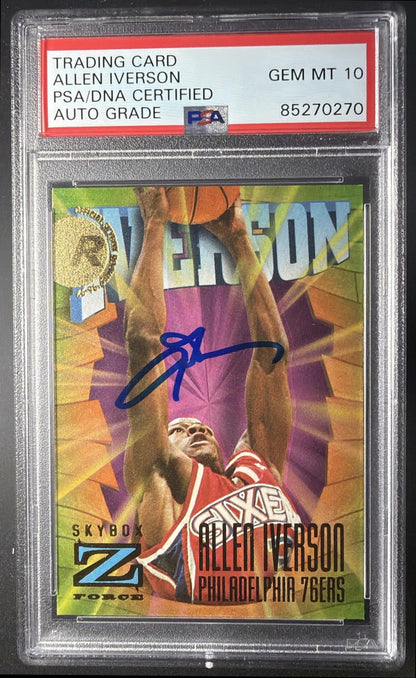 1996-97 Skybox Z-Force Allen Iverson Rookie Auto IP Auto 10
