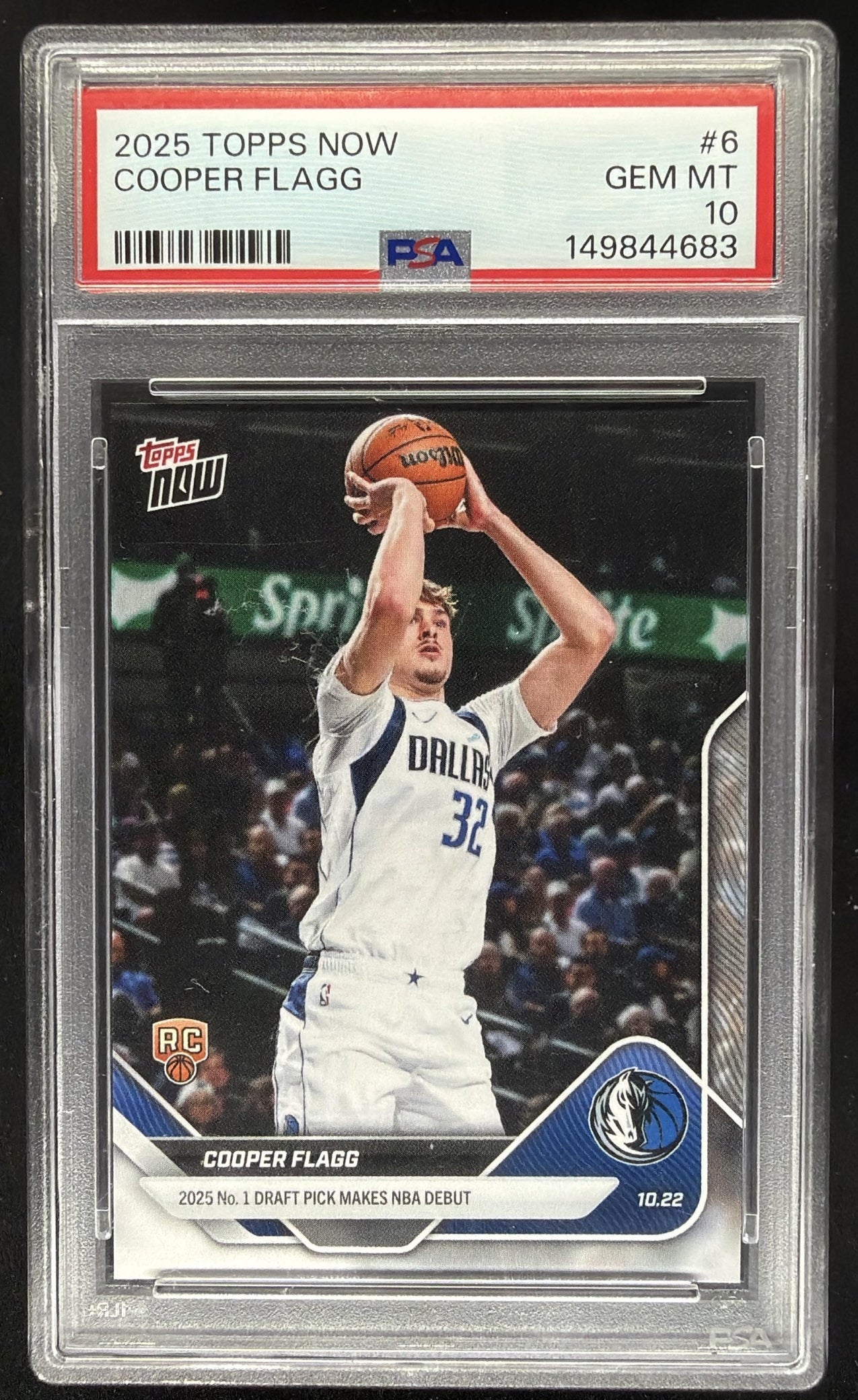 2025-26 Topps Now Cooper Flagg #6 - RC PSA 10