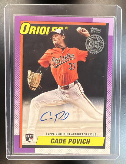 2025 Topps Cade Povich #90B2-CP 1990 Anniversary Black Auto 04/10 RC
