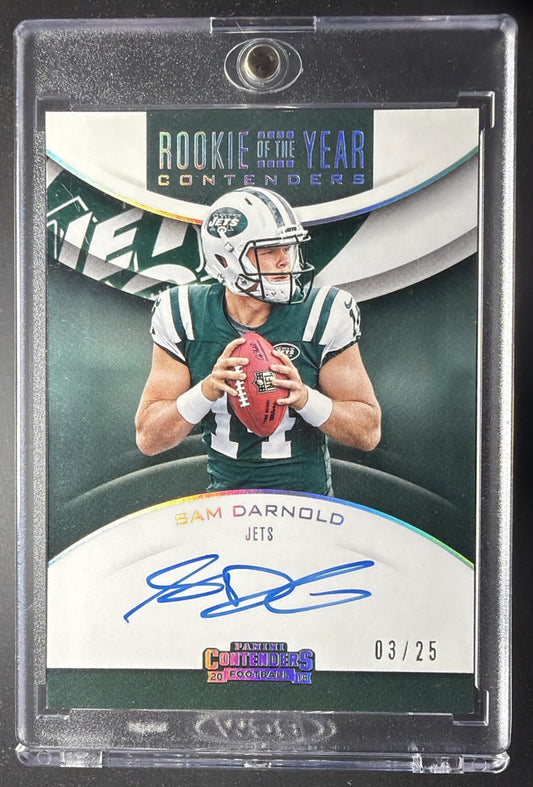 2018 Panini Contenders Sam Darnold #RYA-SD Rookie of the Year Auto RPS 3/25 RC