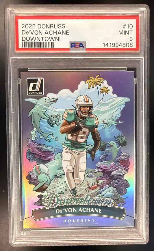 2025 Panini Donruss De'von Achane #10 Downtown PSA 9