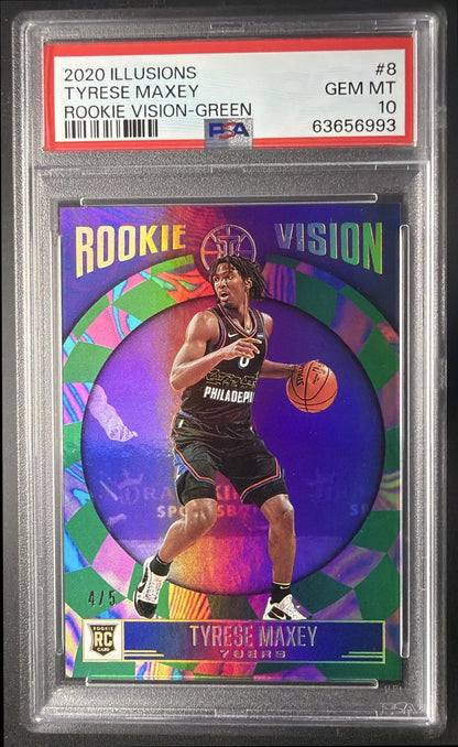 2019-20 Panini Illusions Tyrese Maxey Rookie Vision /5 RC PSA 10