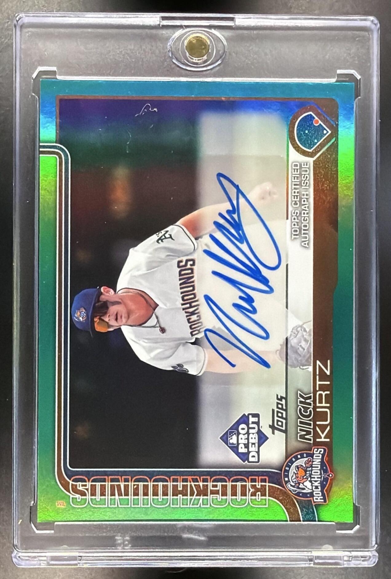 2025 Topps Pro Debut Nick Kurtz #PD-1 Auto Green Foil 46/99