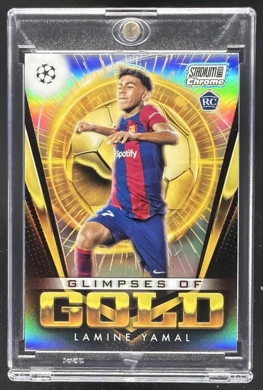 2023-24 Topps Stadium Club Chrome UEFA Lamine Yamal #GG-LY Glimpses of Gold