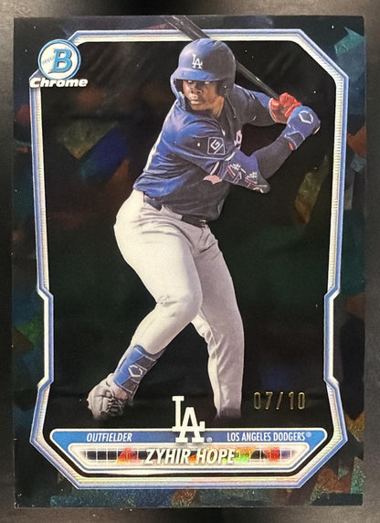 2026 Bowman Sapphire Baseball Zyhir Hope #BCP-86 Black 07/10