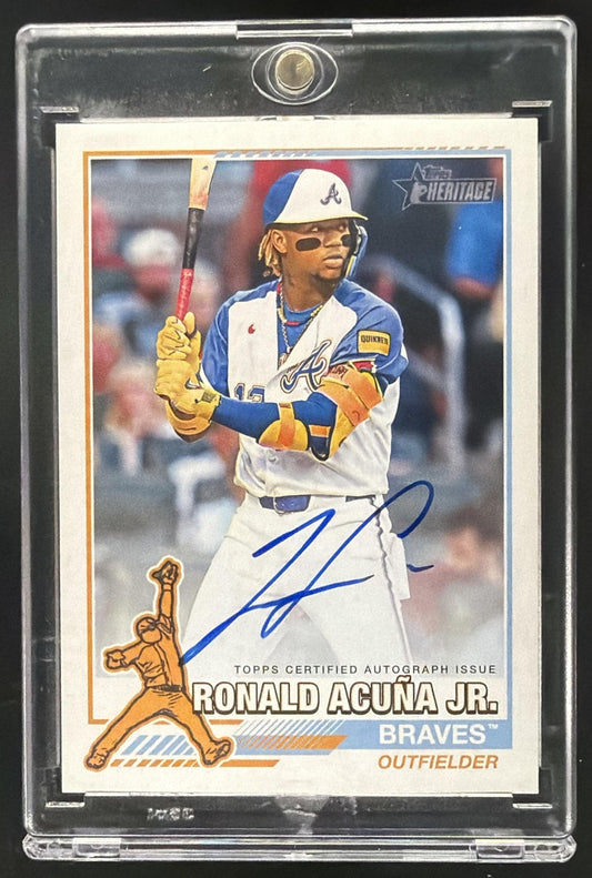 2025 Topps Heritage Ronald Acuna Jr. #76RROA-RA 1976 Redefined Real One Auto /76