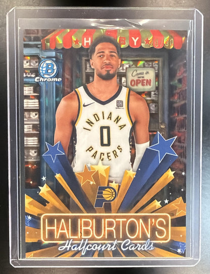2025-26 Bowman Chrome NBA Tyrese Haliburton #HS-6 Hobby Stars Gold Geometric 20/50