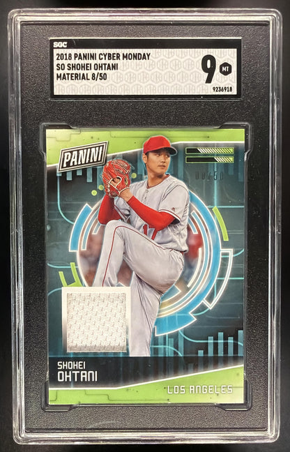 2018 Panini Cyber Monday Shohei Ohtani #SO Materials /50 RC Patch SGC 9