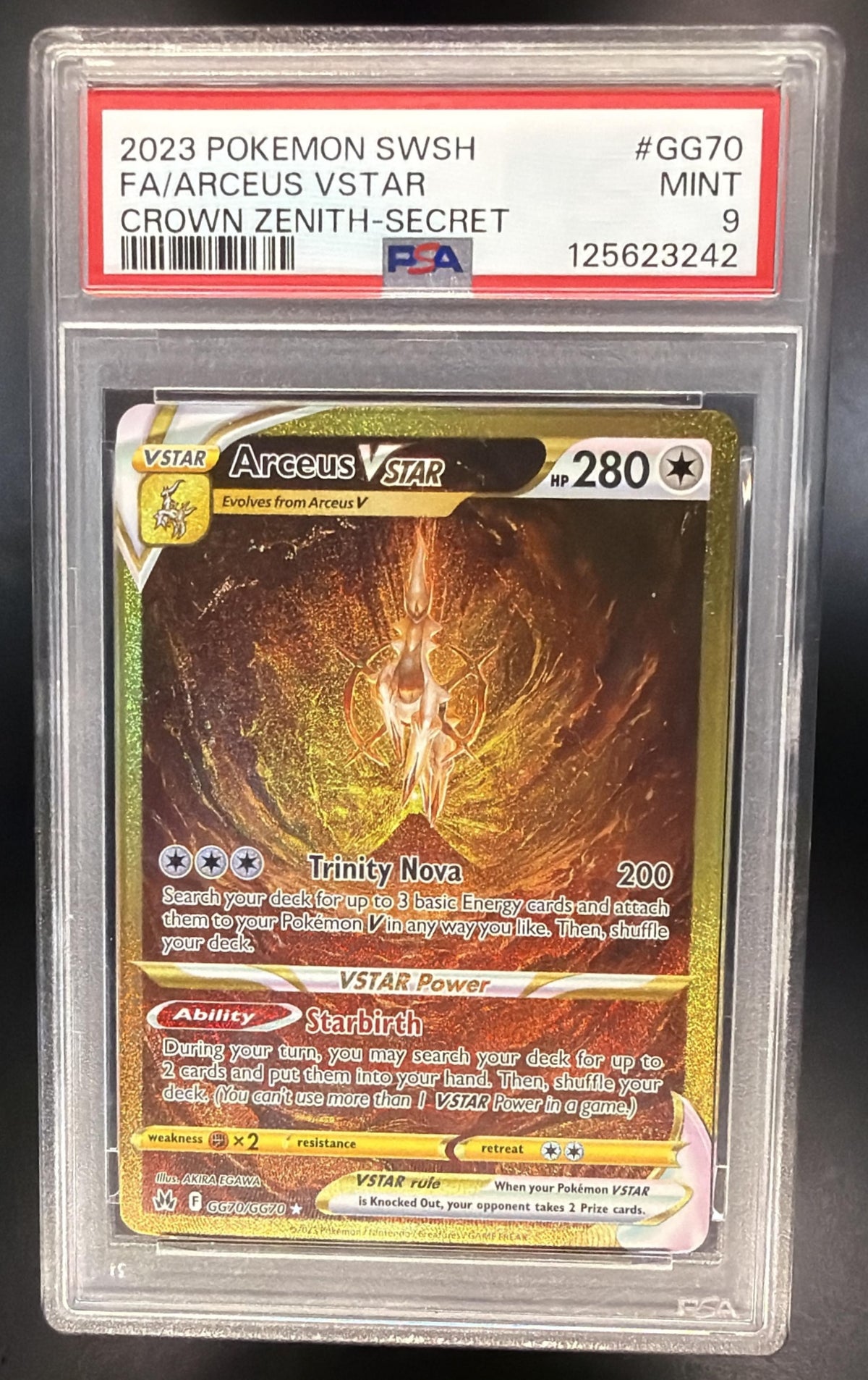 2023 Pokemon Crown Zenith Arceus Vstar GG70/GG70 PSA 9