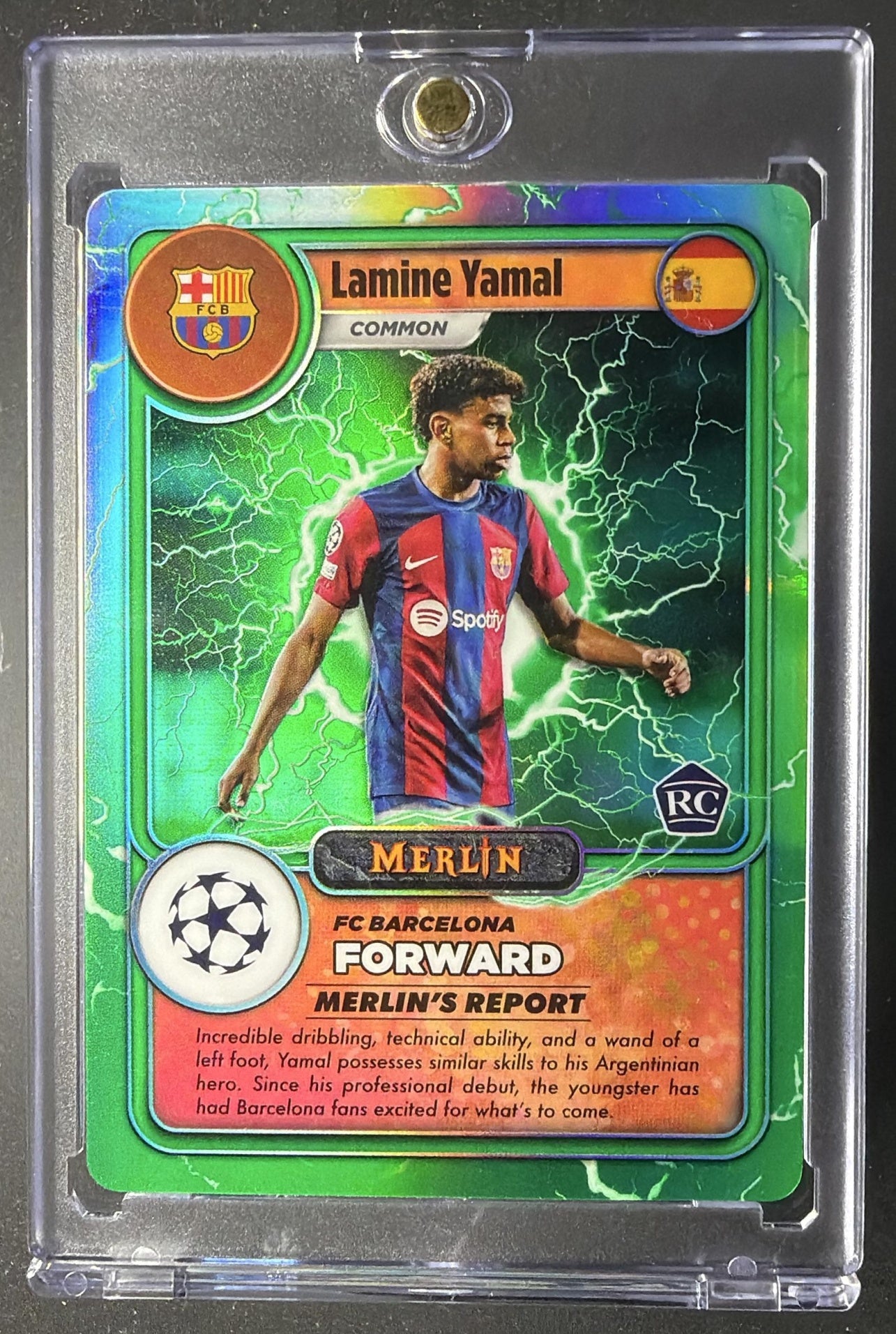 2023 Topps Chrome Merlin UEFA Club Competitions Lamine Yamal #MG-10 Merlin's Gamers RC