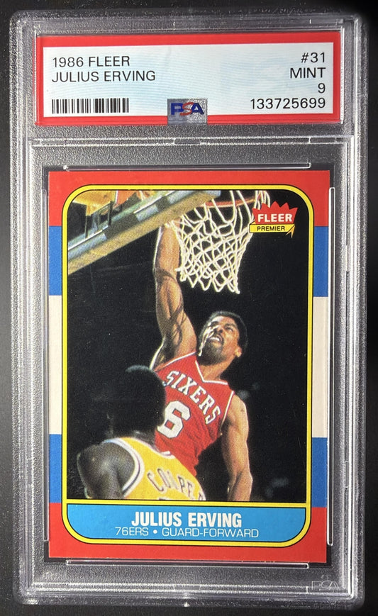 1986-87 Fleer Julius Erving #31 PSA 9