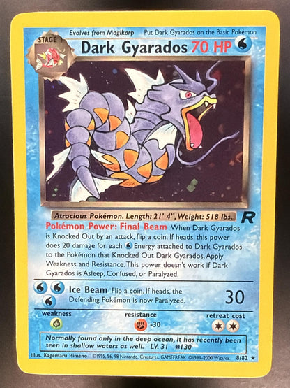 1998 Pokemon Team Rocket Dark Gyarados 8/82 Unlimited NM/LP