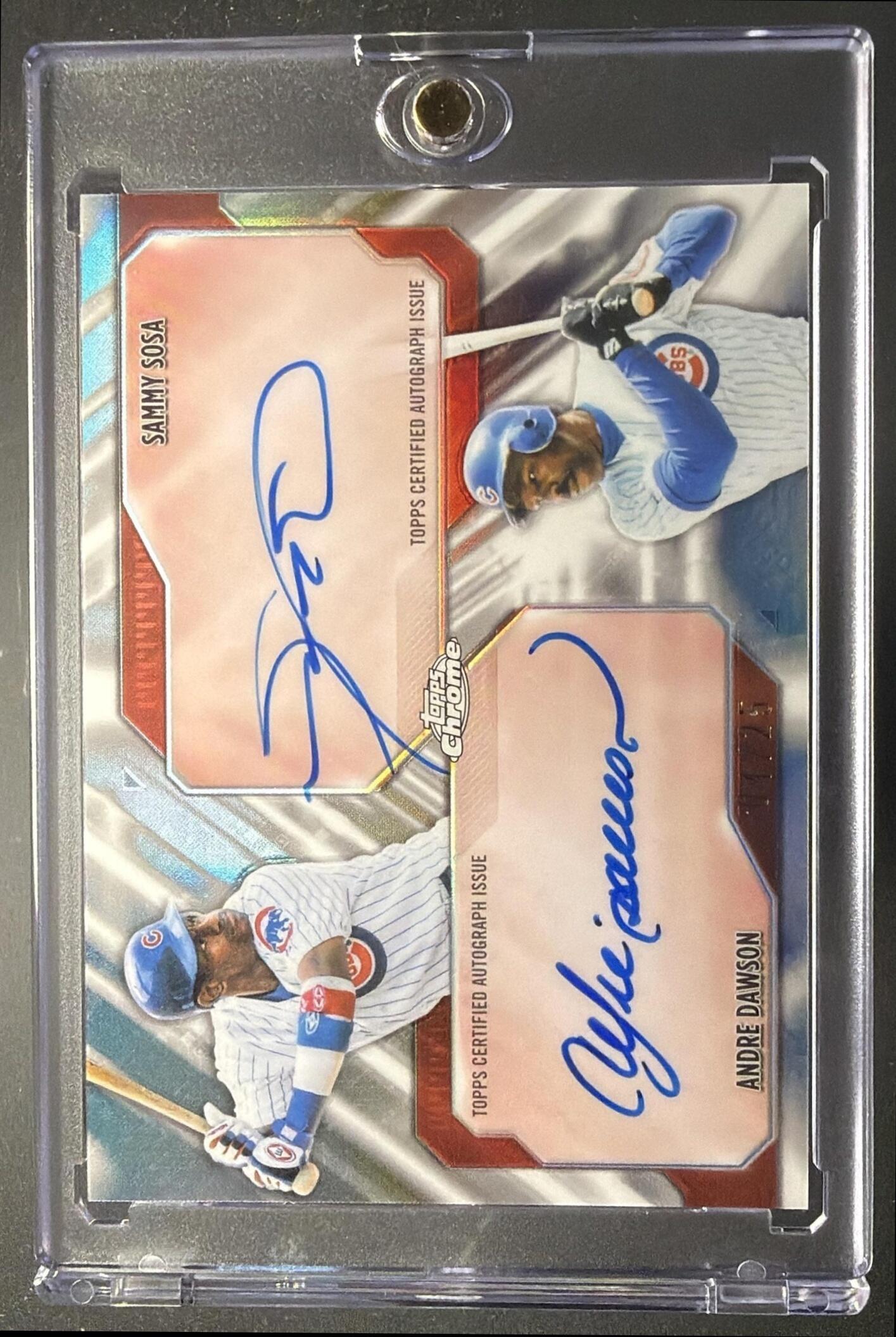2026 Topps Chrome Sammy Sosa Andre Dawson #DA-SD Dual Auto 4/25 SSP