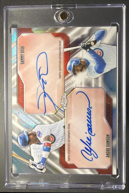 2026 Topps Chrome Sammy Sosa Andre Dawson #DA-SD Dual Auto 4/25 SSP