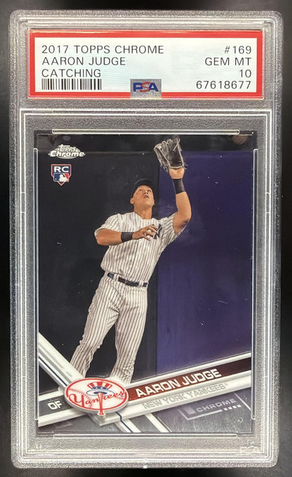 2017 Topps Chrome Aaron Judge #169 RC PSA 10 Yankees Catching