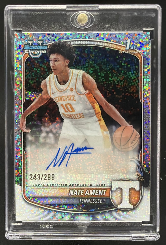 2025 Bowman Nate Ament #CPA-NA Chrome Auto Speckle Refractor /299 1st Prospect