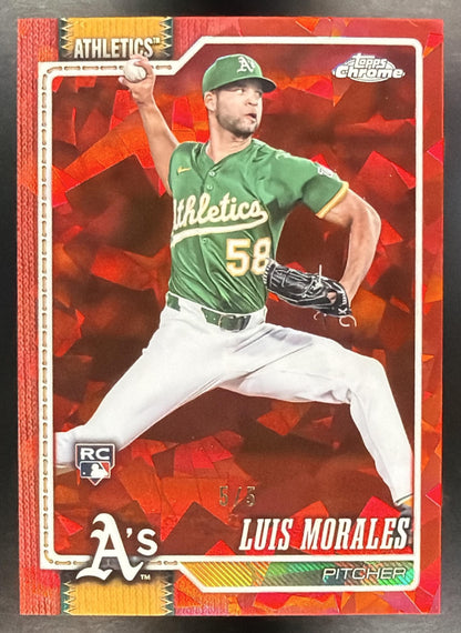2026 Topps Chrome Sapphire Luis Morales #294 Red Refractor 5/5 RC