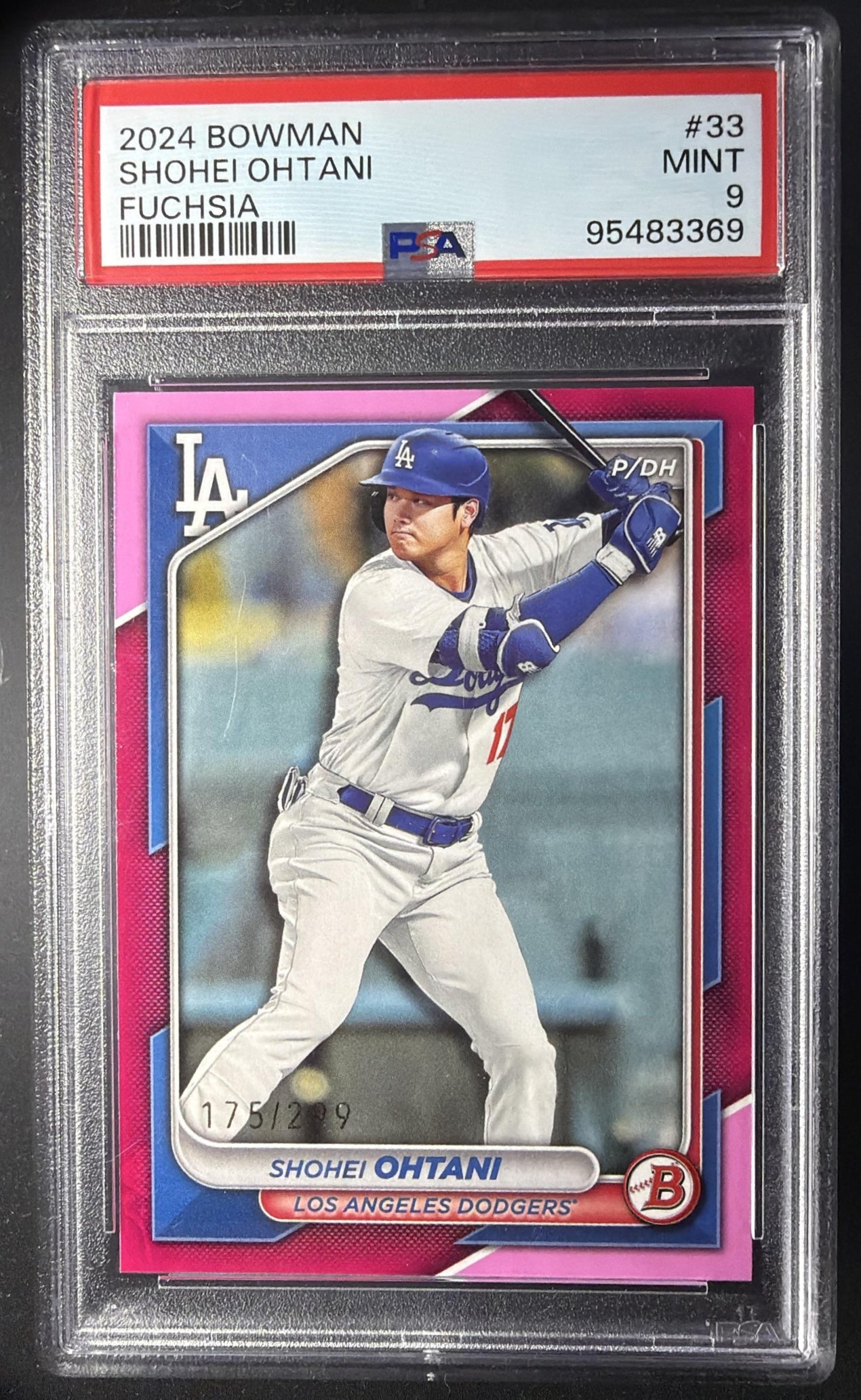 2024 Bowman Shohei Ohtani #33 Fuchsia 175/299 PSA 9