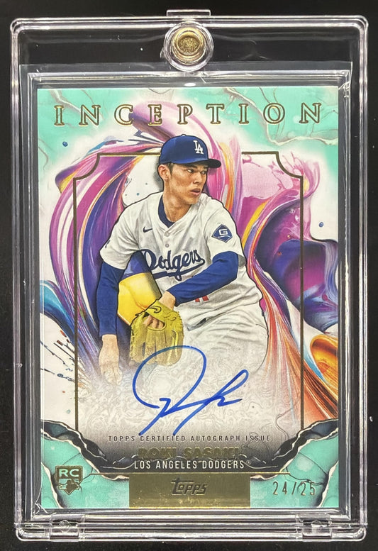 2025 Topps Inception Roki Sasaki #RESA-RS Rookies And Emerging Stars Auto Blue /25 RC