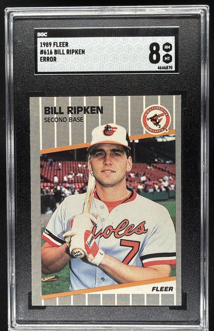 1989 Fleer Bill Ripken #616a SGC 8