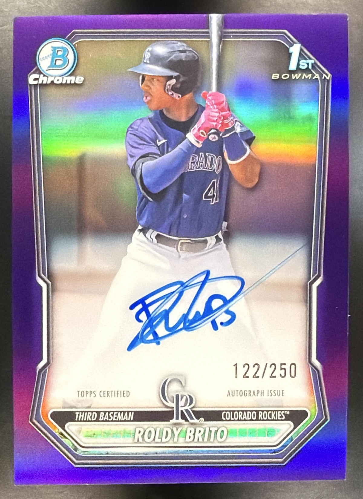 2026 Bowman Roldy Brito #CPA-RB Chrome Auto Purple Refractor /250 1st Prospect