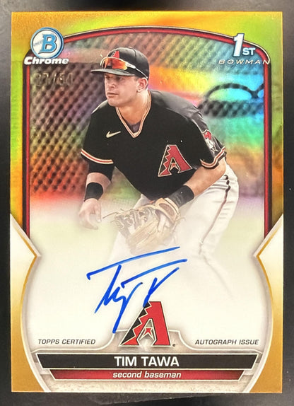 2023 Bowman Chrome Baseball Tim Tawa #CPA-TT 1st Gold Refractor Auto 27/50