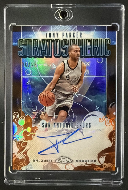 2024 Topps Chrome Tony Parker #73TA-TP 1973 Auto Orange Refractor /25