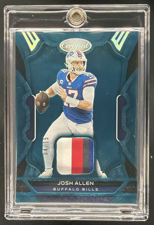 2022 Panini Certified Josh Allen #MM-JA Materials Mirror Teal 4/15