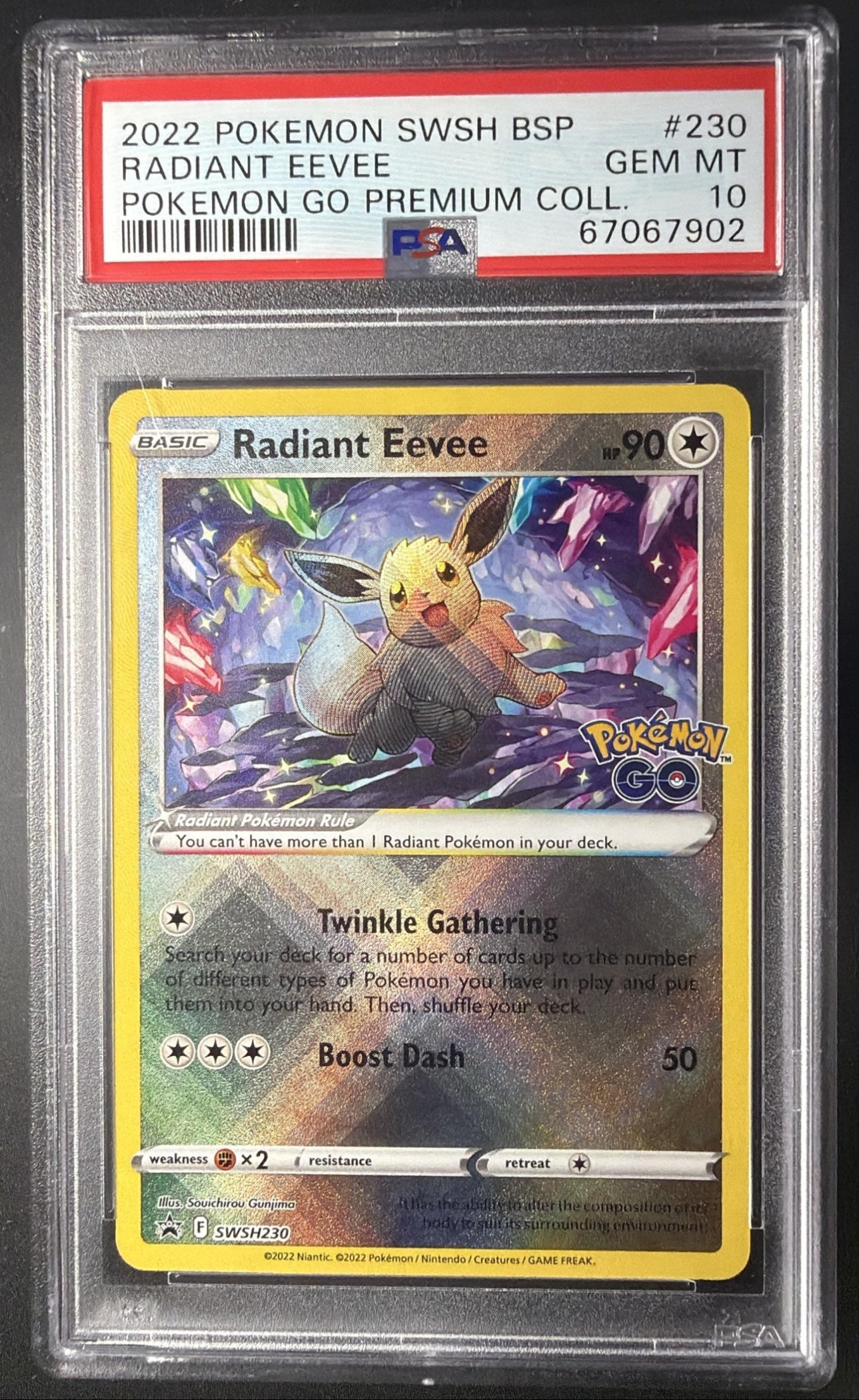 2022 Pokemon Sword & Shield Black Star Promos Radiant Eevee #SWSH230 PSA 10