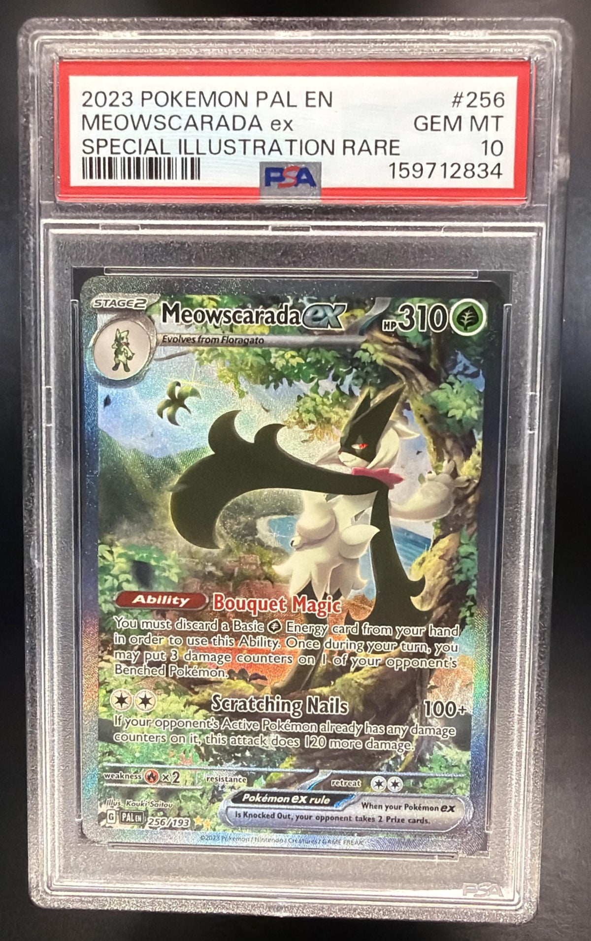 2023 Pokemon Paldea Evolved Meowscarada ex 256/193 PSA 10