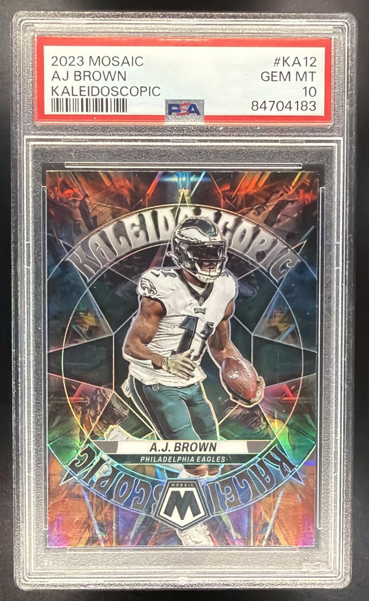 2023 Panini Mosaic A.J. Brown #KA-12 Kaleidoscopic PSA 10