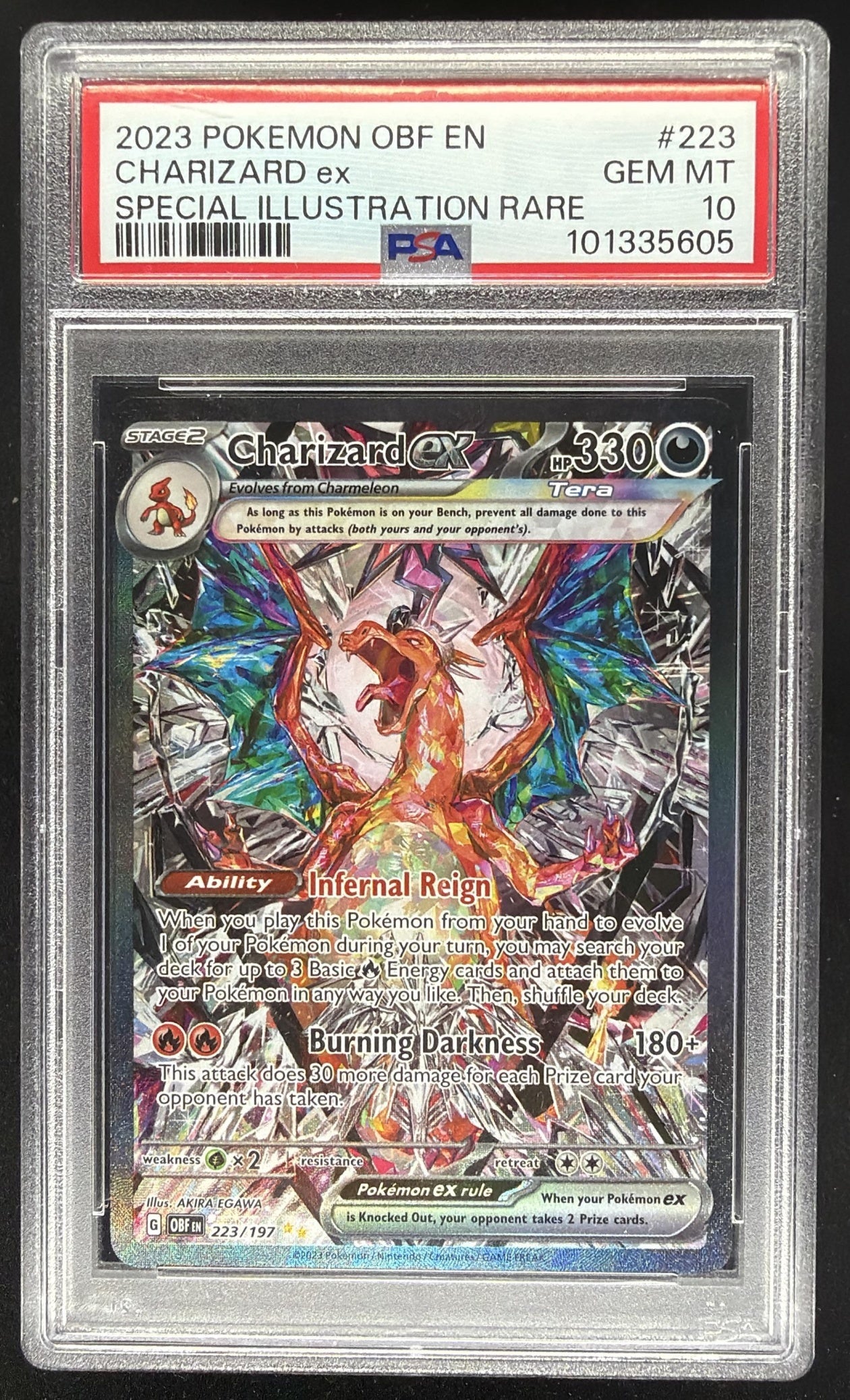 2023 Pokemon SV Obsidian Flames - OBF EN Charizard ex #223/197 SIR PSA 10