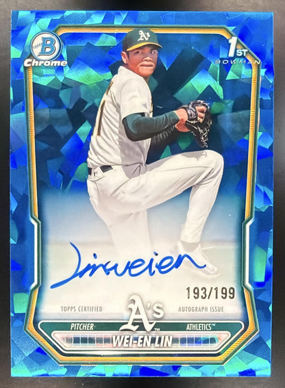2026 Bowman Sapphire Wei-En Lin #BSPA-WL Chrome Auto 193/199 1st Prospect