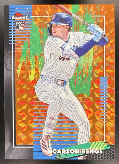 2026 Topps Finest Baseball Carson Benge #59 Orange Geometric 22/25 RC