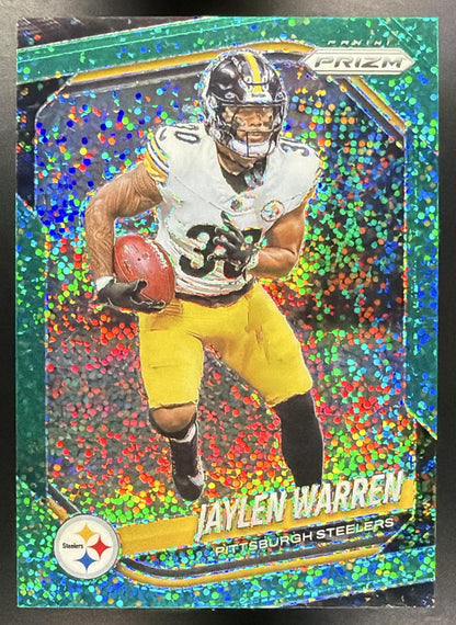 2025 Panini Prizm Jaylen Warren #293 Green Sparkle 4/8