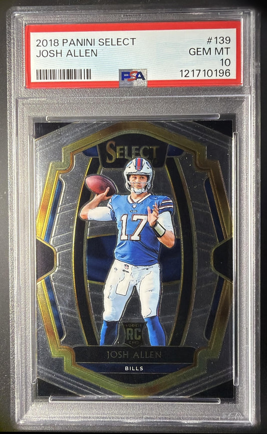 2018 Panini Select Josh Allen #139 RC Premier Level PSA 10