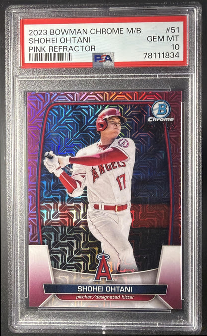 2023 Bowman Mega Box Shohei Ohtani #51 Pink Mojo Refractor /199 PSA 10