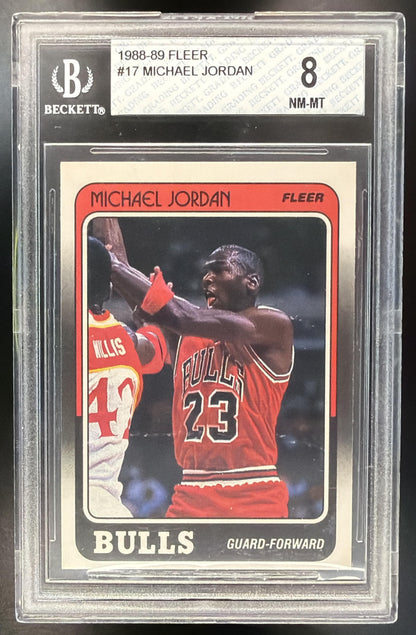 1988-89 Fleer Michael Jordan #17 BGS 8 3rd Year