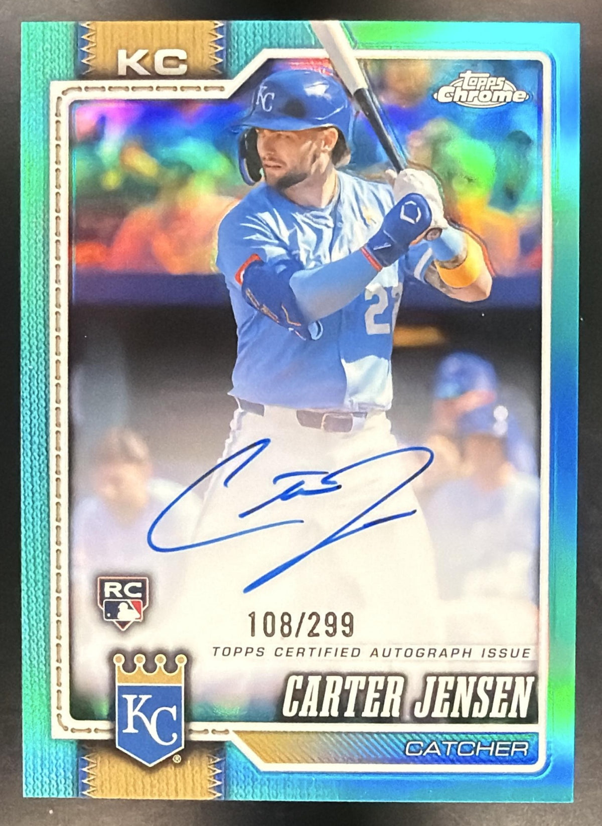 2026 Topps Chrome Baseball Carter Jensen #RA-CJ Teal Refractor Auto 108/299 RC