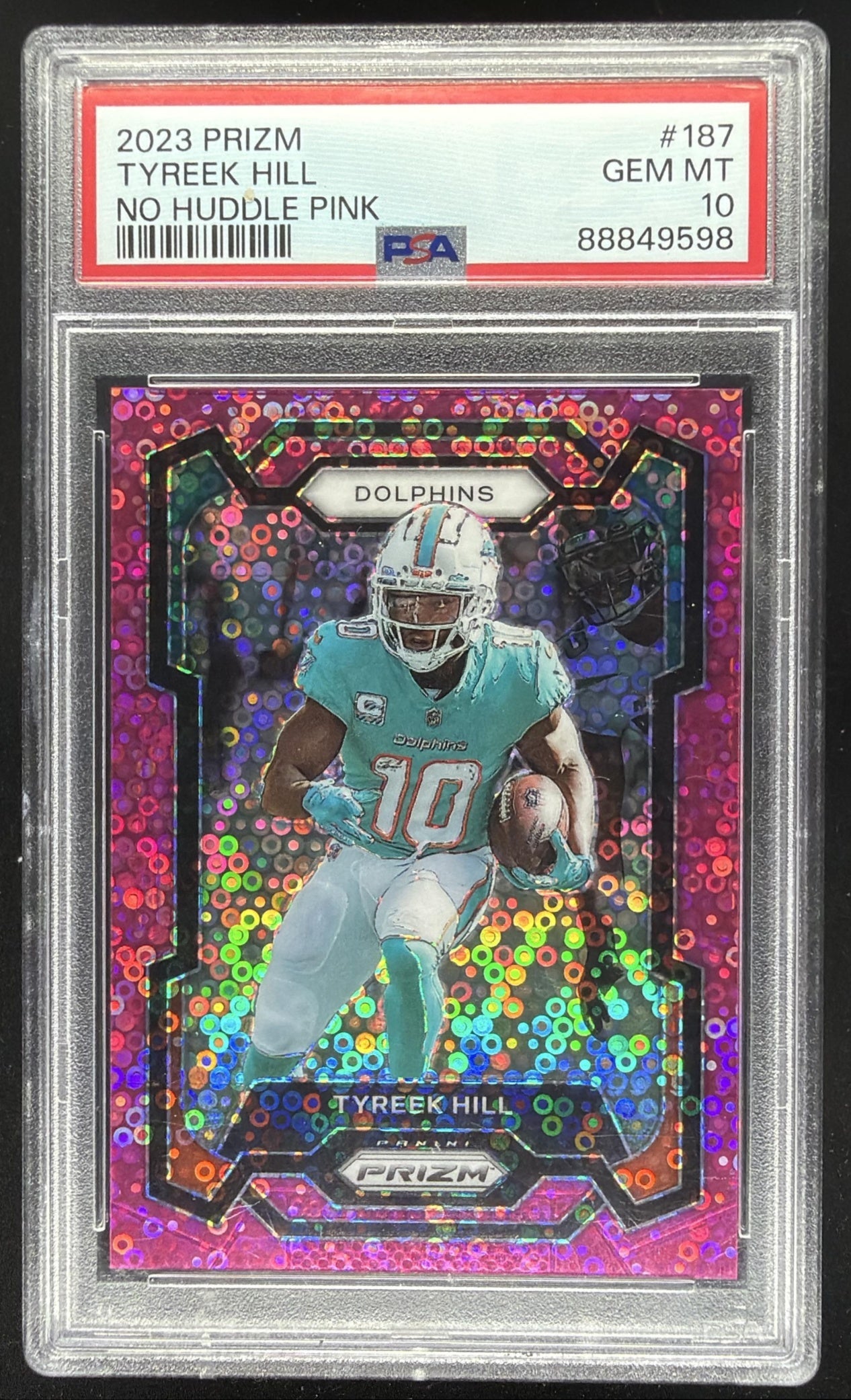 2023 Prizm Tyreek Hill Pink No Huddle Disco /15 PSA 10