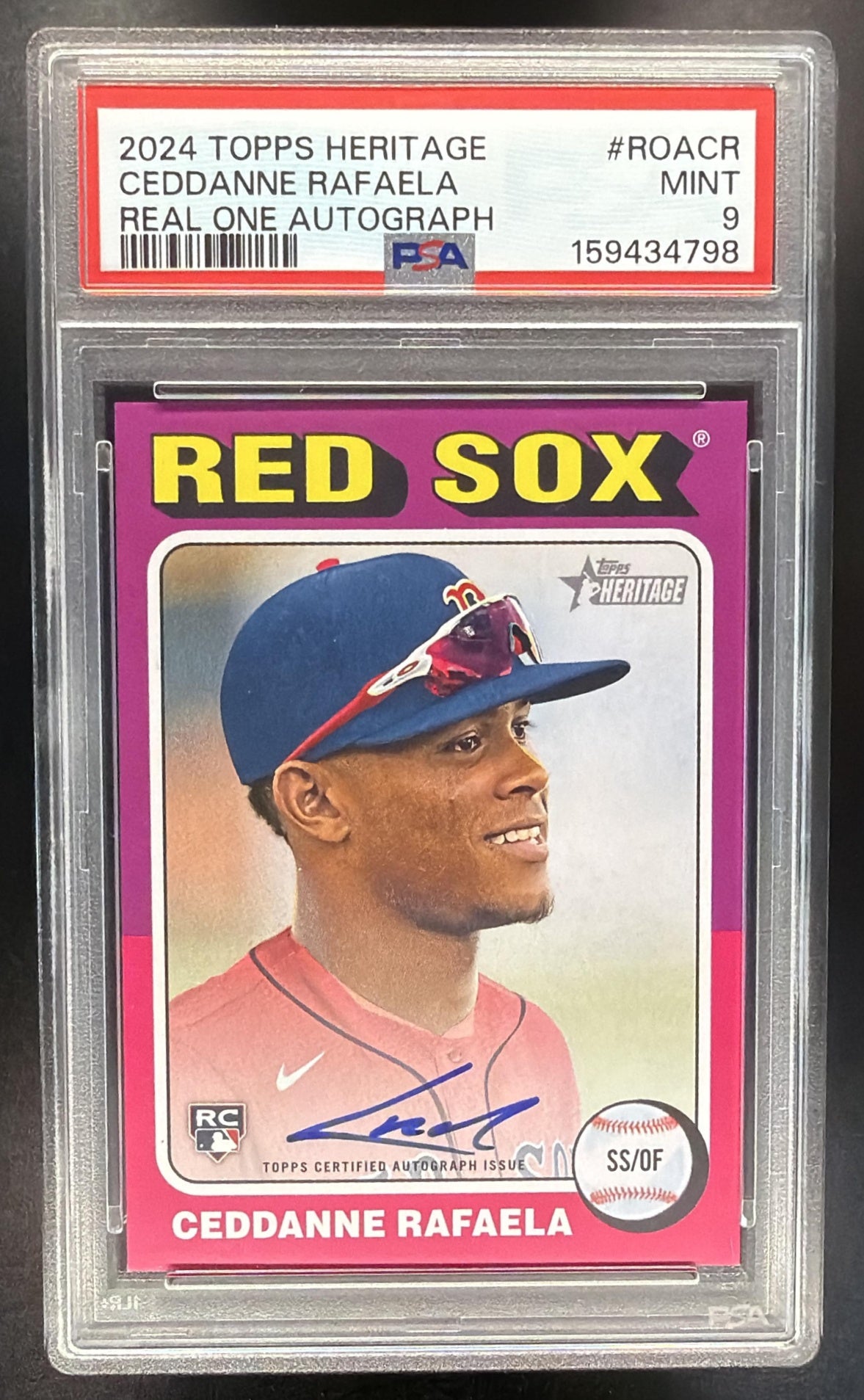 2024 Topps Heritage High Number Ceddanne Rafaela #ROA-CR Real One Auto RC PSA 9