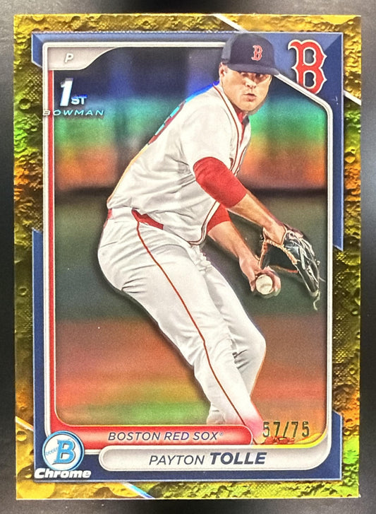 2024 Bowman Draft Payton Tolle #BDC-63 Chrome Yellow Lunar Refractor /75 1st Prospect