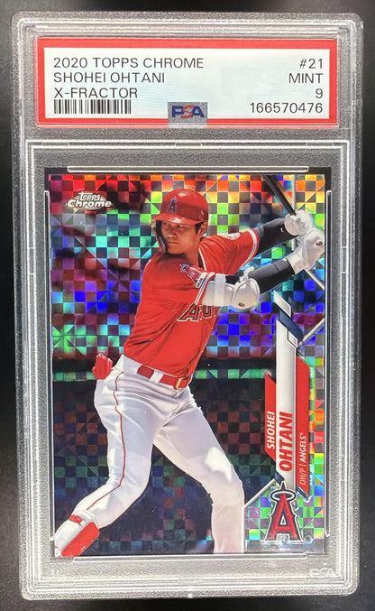 2020 Topps Chrome Shohei Ohtani #21 X-Fractor Refractor PSA 9