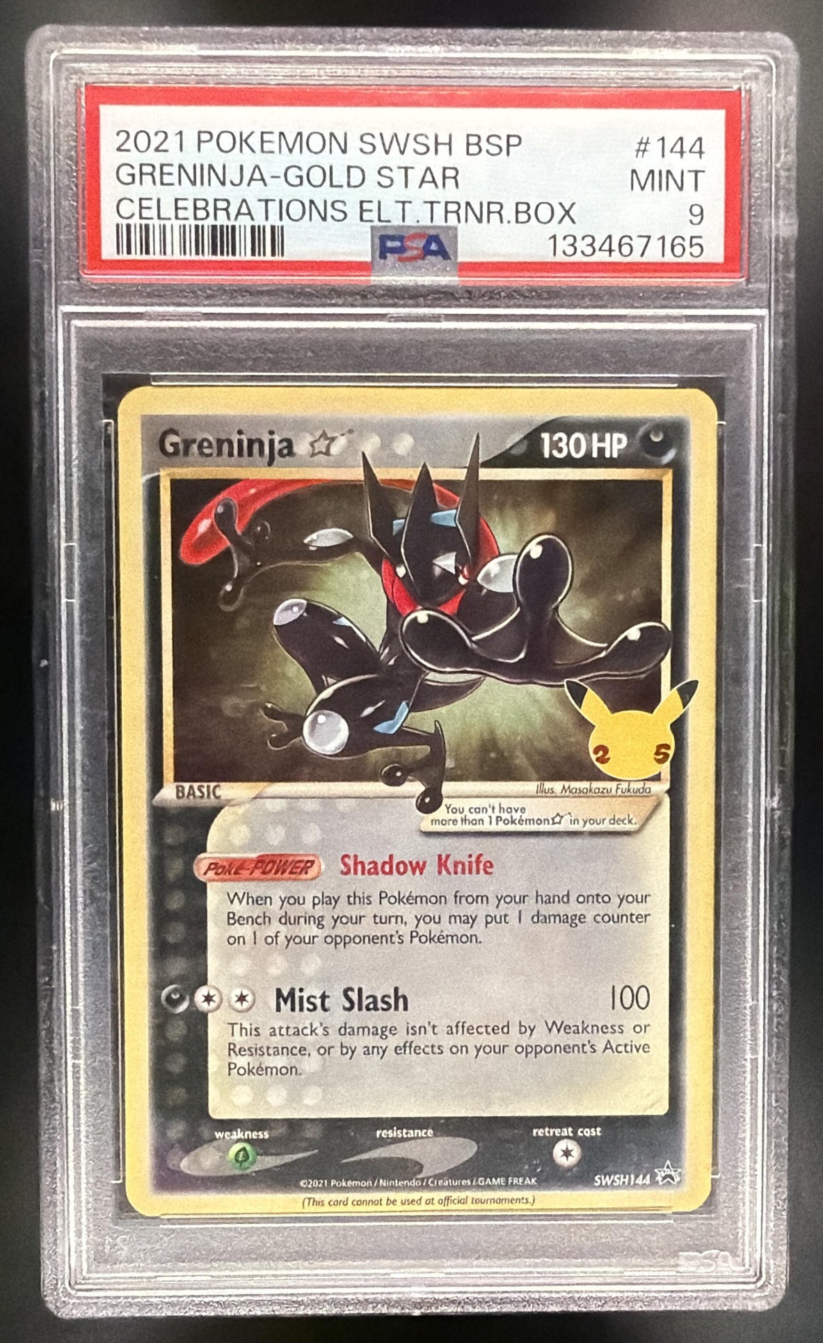 2021 Pokemon Celebrations Greninja Gold Star SWSH144 PSA 9