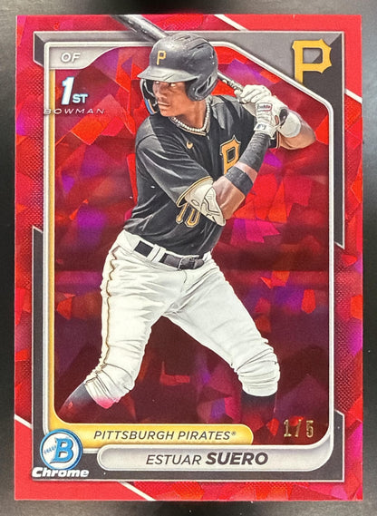 2024 Bowman Sapphire Estuar Suero #BCP-63 Red 1/5 1st Prospect