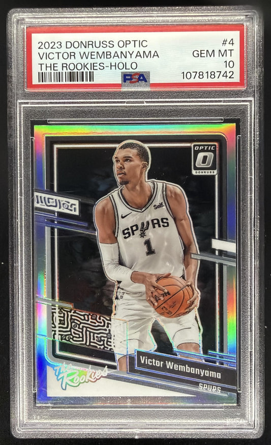2023 Panini Donruss Optic Victor Wembanyama #4 The Rookies Holo RC PSA 10