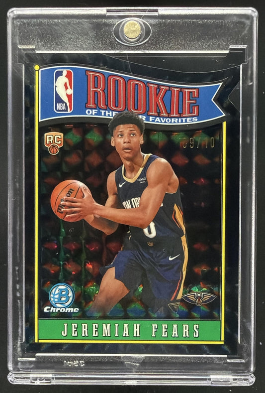 2025-26 Bowman Jeremiah Fears #RY-7 ROY Favorites Chrome RC Black /10