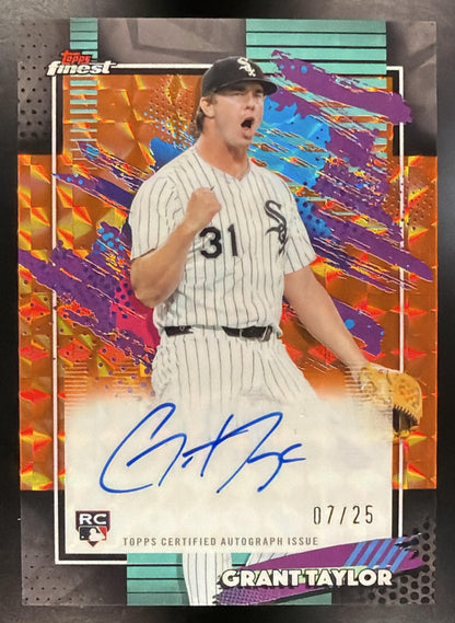 2026 Topps Finest Grant Taylor #FA-TA Auto Orange Geometric Refractor 7/25 RC