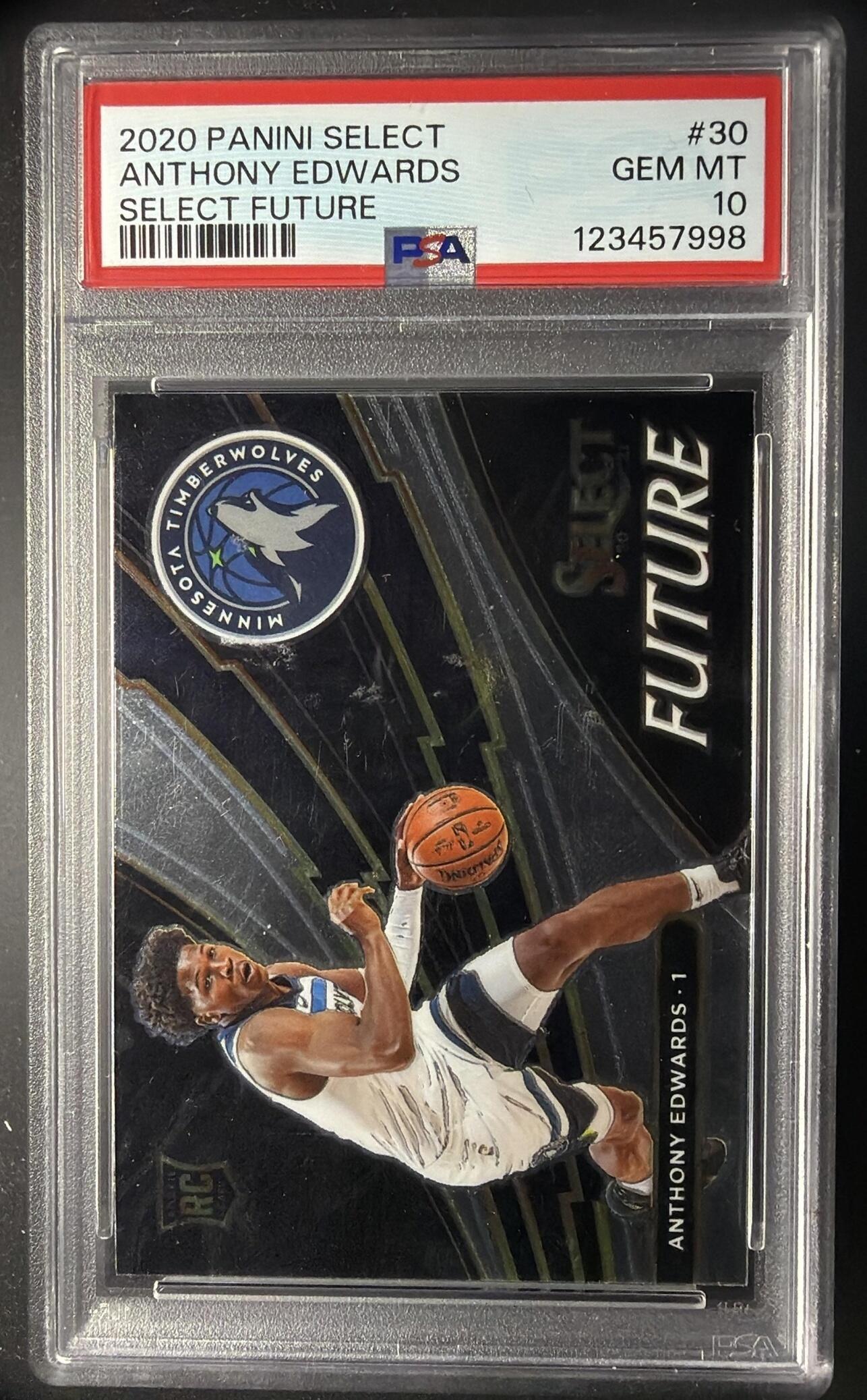 2020-21 Panini Select Anthony Edwards #30 Future RC PSA 10