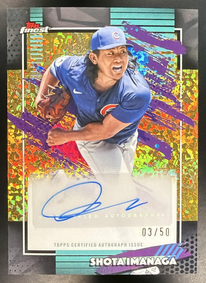 2026 Topps Finest Shota Imanaga #FMA-SI Mega Auto Gold Mini-Diamond Refractor 3/50